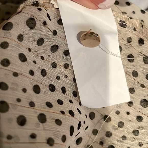Zara sheer top XS cream and black polka dot - Picture 4 of 5